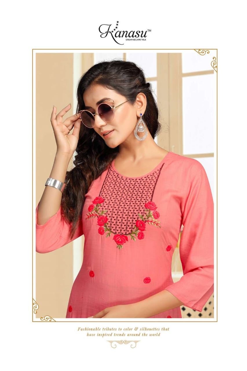 Kanasu Perry Classic Ethnic Wear Heavy Rayon Designer Kurti Collection